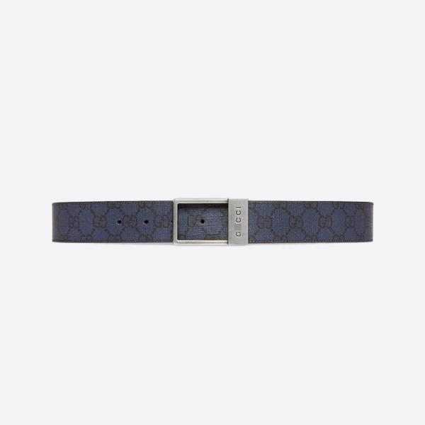 GG Belt with Blue and Black Rectangular Buckle (3.5cm) 722370 FACJO 8408