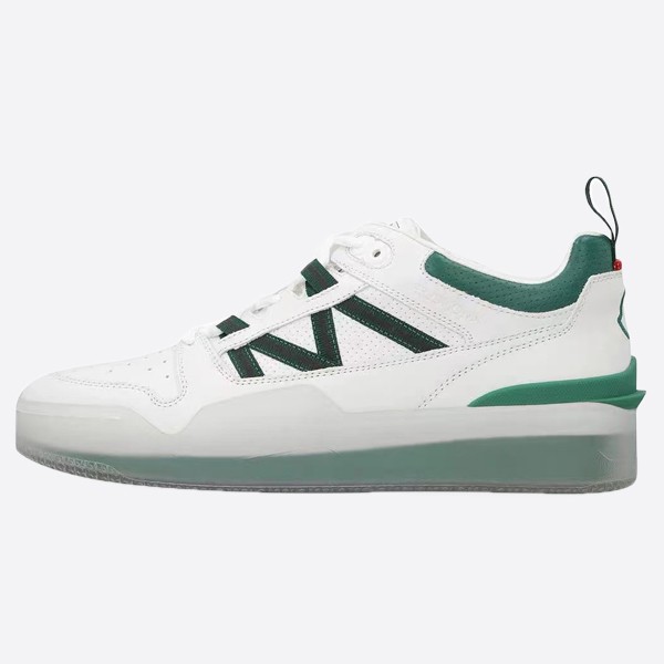 White & Green Pivot Low-Top Trainers I209A4M00120M3578P08