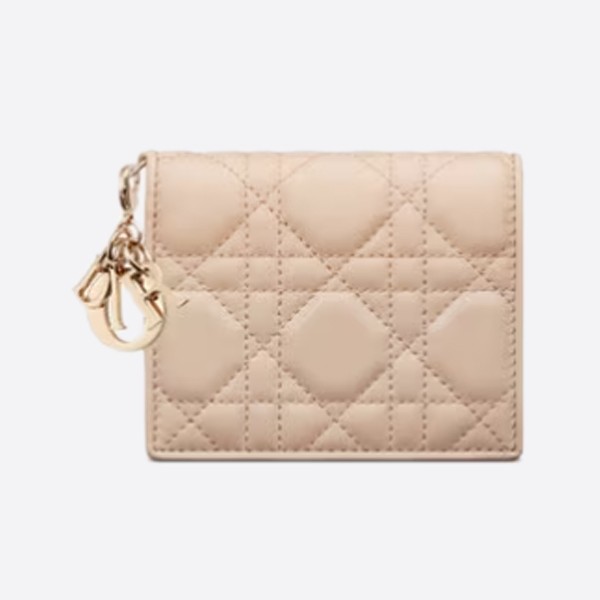 LADY Mini Wallet Aesthetic Beige Kanaju Wool Leather S0178ONMJ_M50U