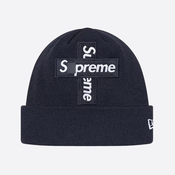 New Era Cross Box Logo Beanie Navy