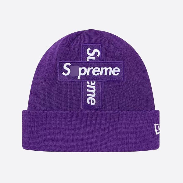 New Era Cross Box Logo Beanie Purple