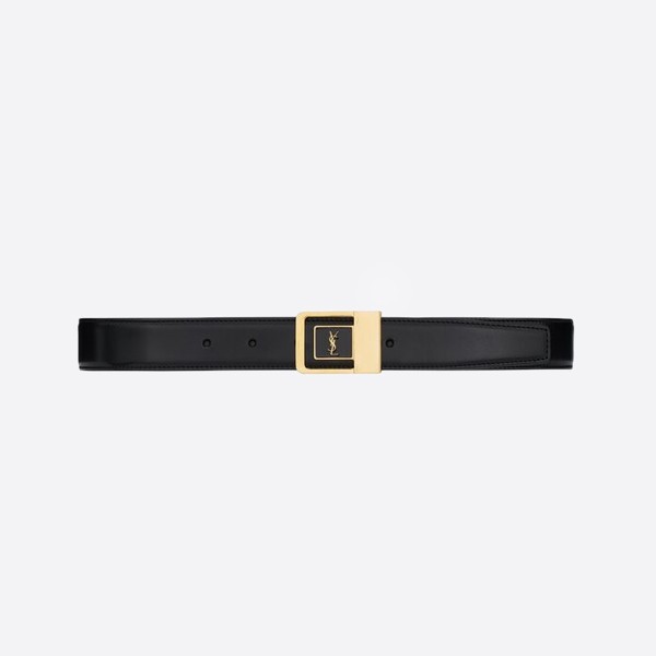 Saint Laurent Lacquered Leather Buckle Belt (3.0cm) 732556AAB251000