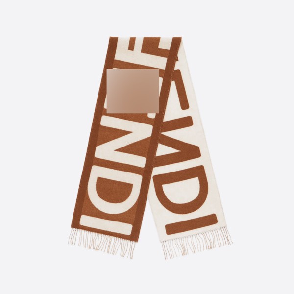 Brown & Beige Wool Scarf FXT415AQCNF0DEQ