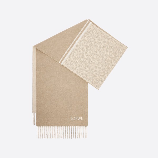 Beige wool and cashmere scarf F606257XAI