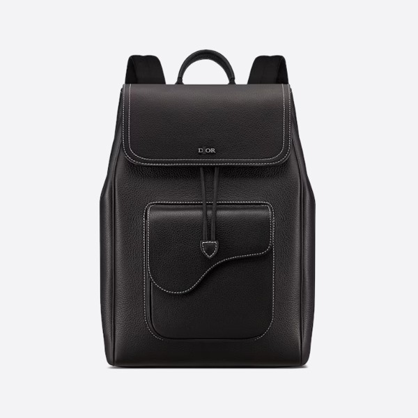 Saddle Backpack in Grained Calfskin 1ADBA041YKK_H00N
