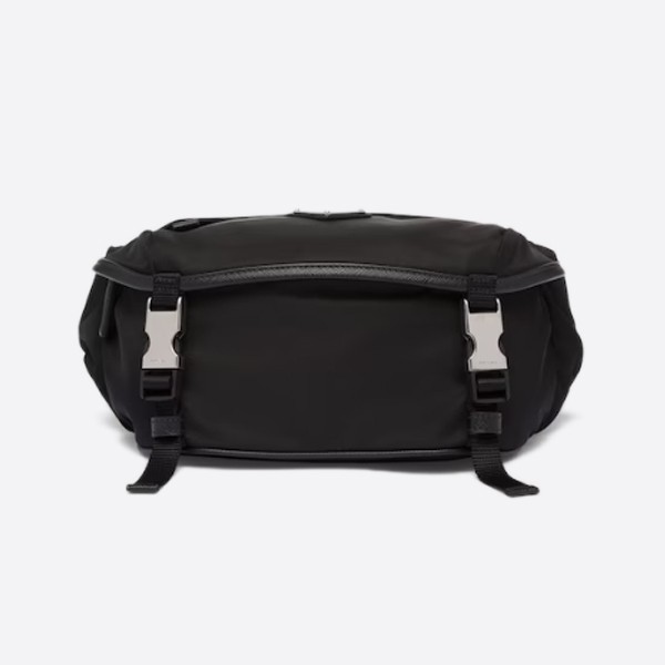 Rinylon and Sapiano Leather Shoulder Bag, Color: Black, 2VH171_2DMG_F0002_V_OOO