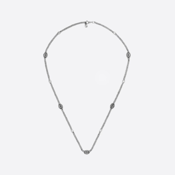 Enamel Interlocking G Slim Necklace 678658 J8410 8191