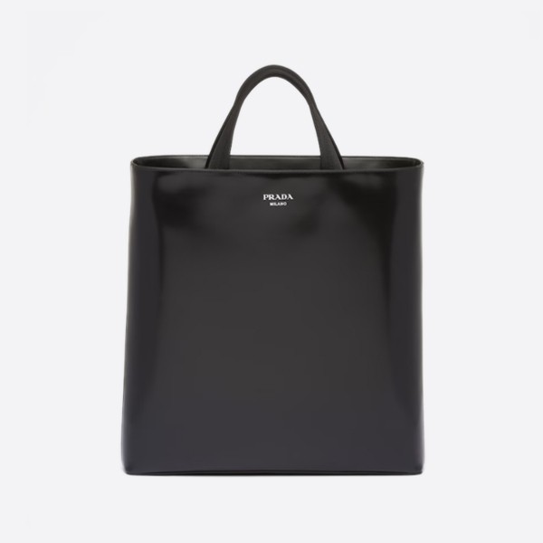 Prada Leather Tote, Black, 2VG113_ZO6_F0002_V_OOO