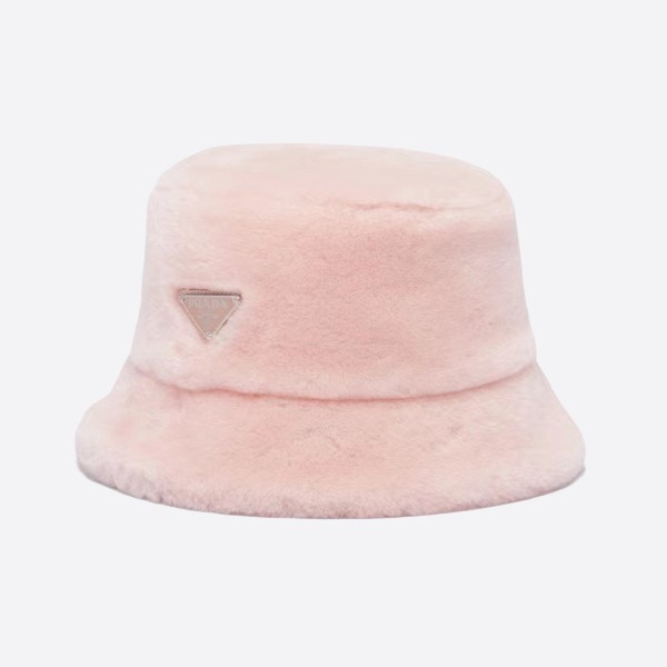 Prada Orchid Pink Shearling Bucket Hat 1HC137_2EC9_F0615