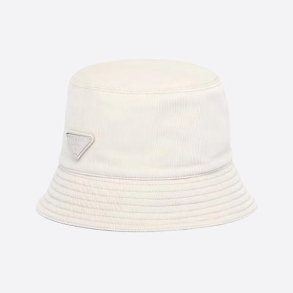 Prada Chalk White Corduroy Bucket Hat 2HC137_1JHC_F0K74