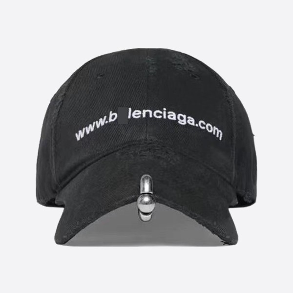 Balenciaga Bal.com Front Piercing Cap Black 750716410B21071