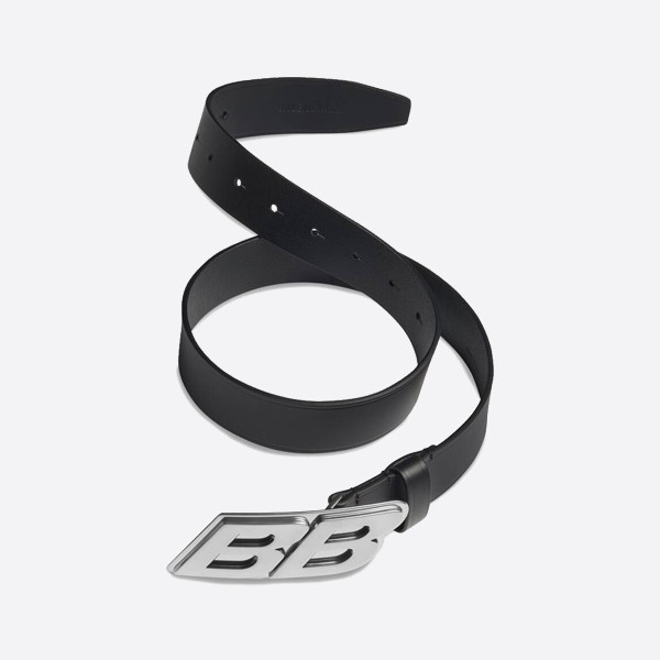 Balenciaga MOTO Logo Belt in Black (3.4cm) 718921210KM1000