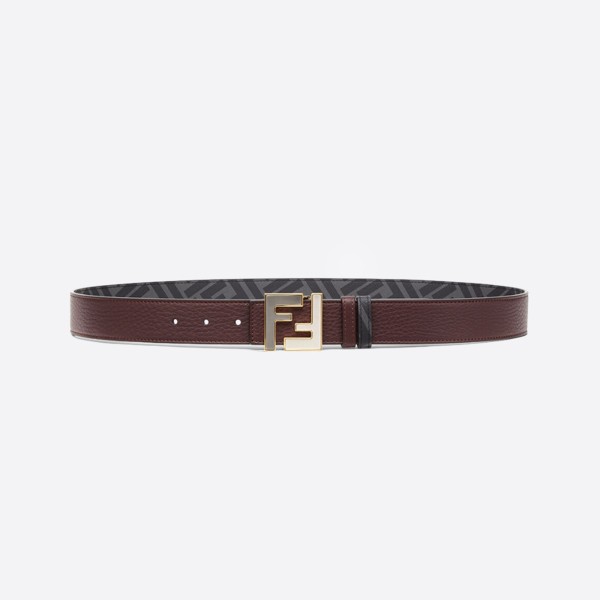 Fendi FF Belt Burgundy Leather Reversible Belt (3.8cm) 7C0480AFF1F1IPD