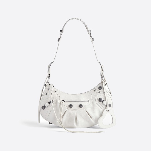 Balenciaga Women's Le Cagole Small Shoulder Bag, White, 6713071VG9Y9104