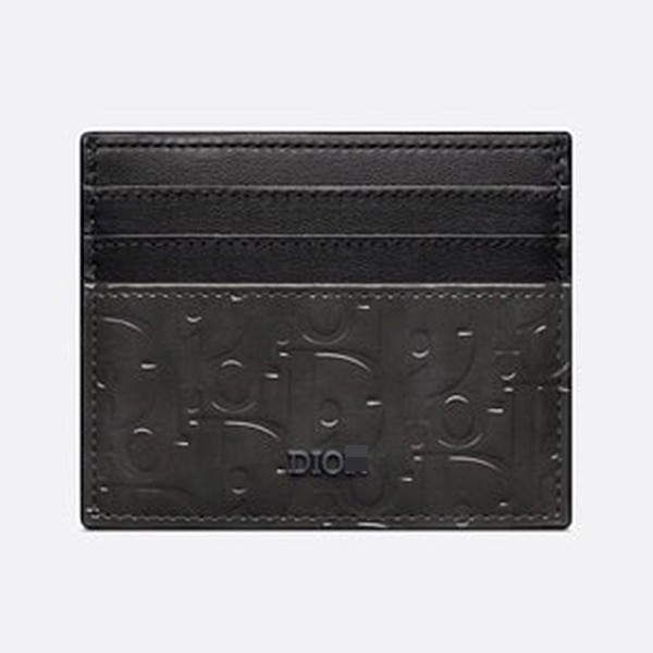 Dior Gravity Leather Card Holder in Black 2ESCH135DOV_H00N