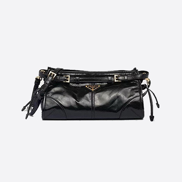 Prada Black Small Leather Shoulder Bag 1BH215_2CYR_F0002_V_OOO