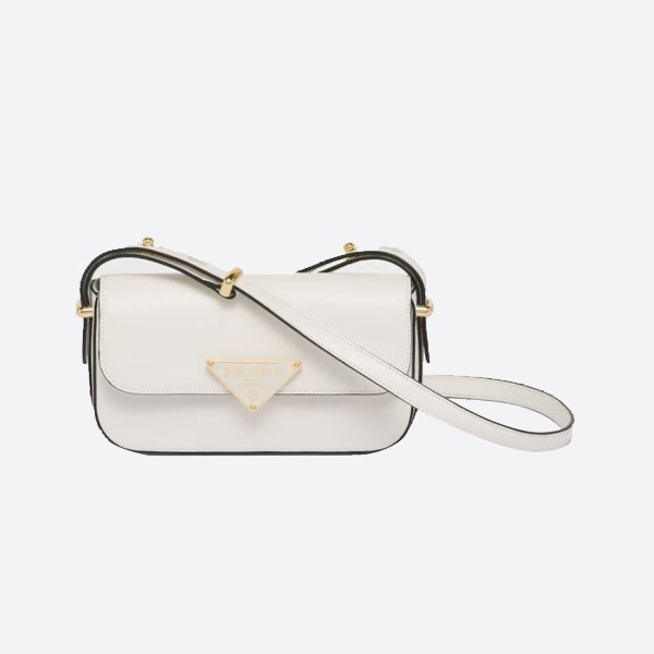 Prada Leather Shoulder Bag, White, 1BD339_ASK_F0PG7_V_MTO