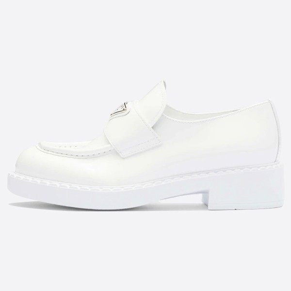 Prada White Chocolate Blush Leather Loafers 1D246M_ULS_F0009_F_B050