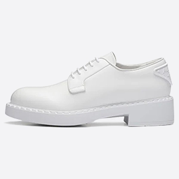 Prada White Brushed Leather Derby Shoes 1E877M_055_F0009_F_B050