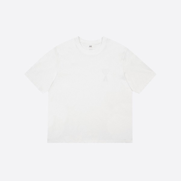 Ami Paris Ami de Coeur Tonal Boxy Fit T-Shirt in White
