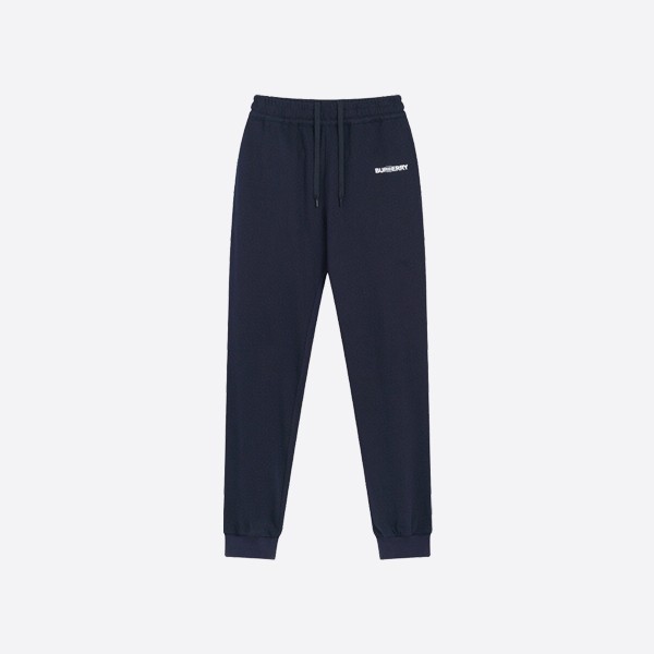 Burberry logo print track pants in navy