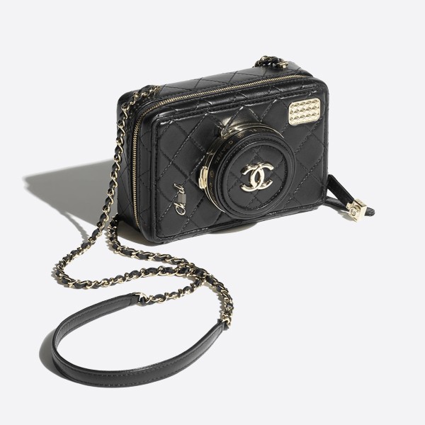 Chanel camera bag, lambskin, black AS4817 B16255 94305