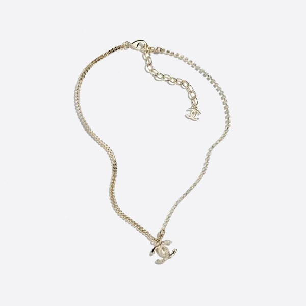 Chanel Pendant Necklace - Metal & Diamante, Gold & Crystal ABD044 B15387 NU491