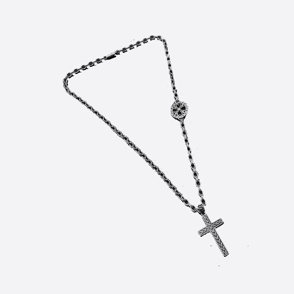 Chrome Hearts Classic Retro Cross Circle Letter Necklace