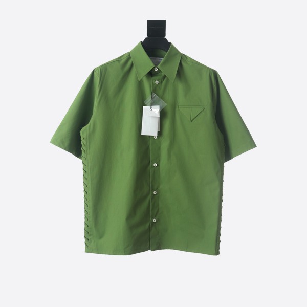 Bottega Veneta Cotton Canvas Short Sleeve Shirt (Green)