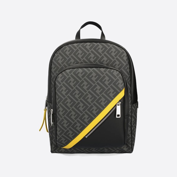 Fendi Ff Coated Canvas & Smooth Leather Backpack 7VZ074A9XSF0R2A