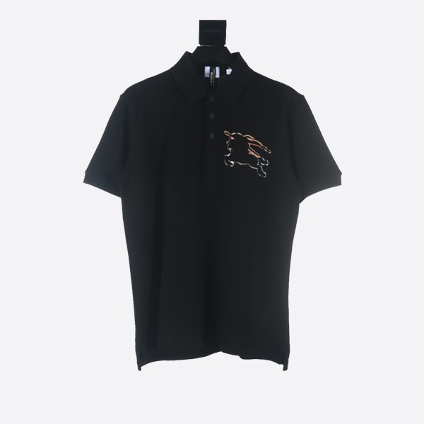 Burberry Check EKD Cotton Polo Shirt (Black)