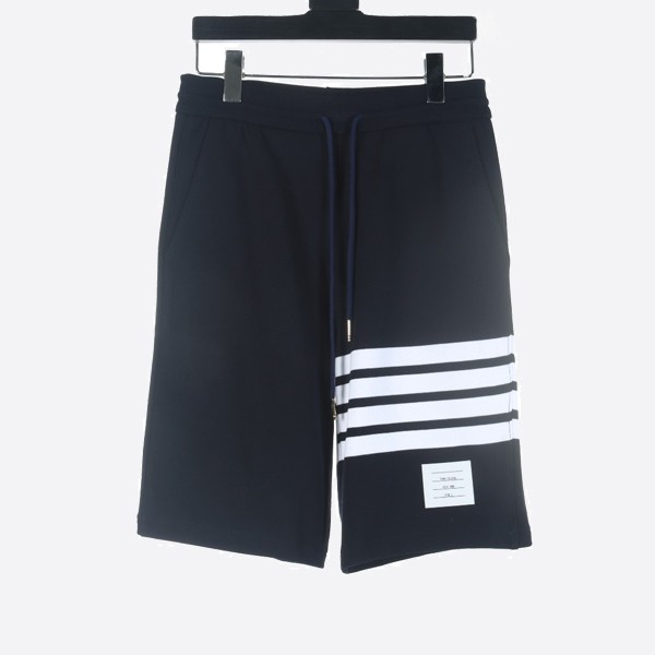 Thom Browne Engineered 4-Bar Jersey Sweat Shorts in Navy
