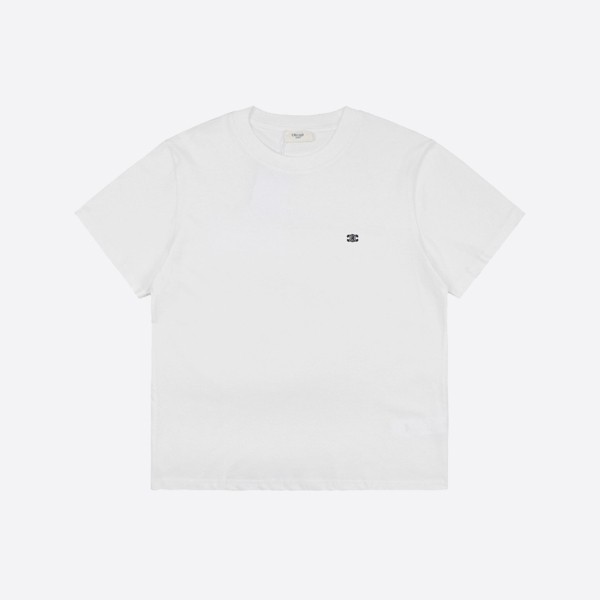 Celine Triomphe Cotton Jersey Loose T-Shirt - Off-White/Black
