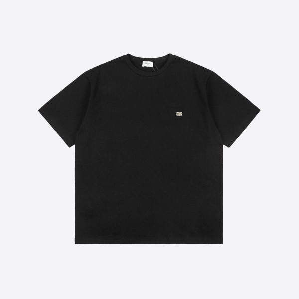 Celine Triomphe Cotton Jersey Loose T-Shirt - Black/White