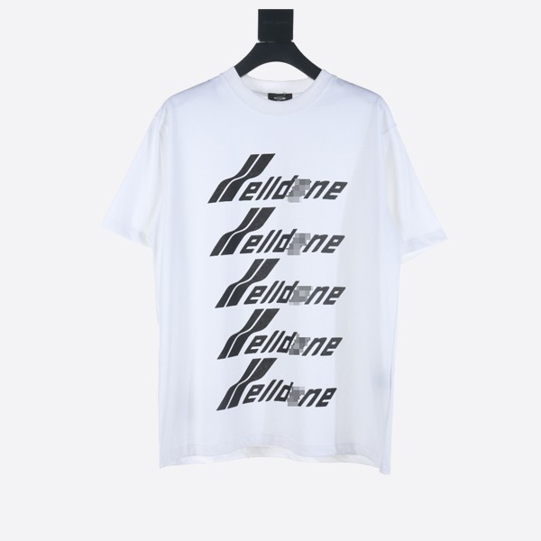 Welldone Oversized Logo Print T-Shirt in White