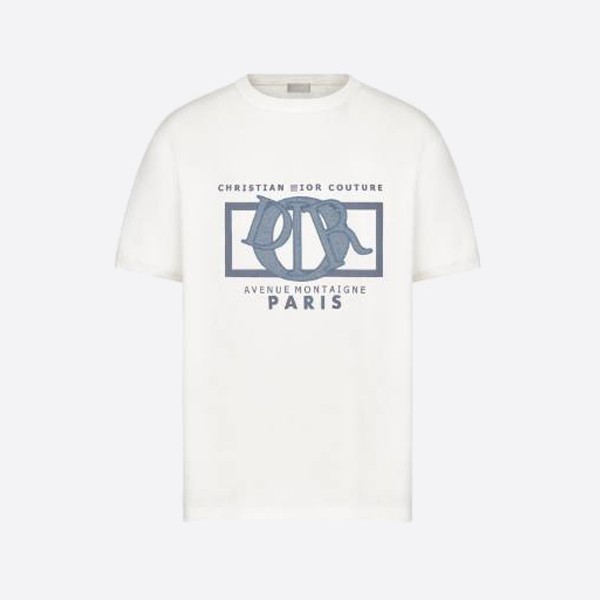 Dior Relaxed Fit T-Shirt in White Cotton Jersey