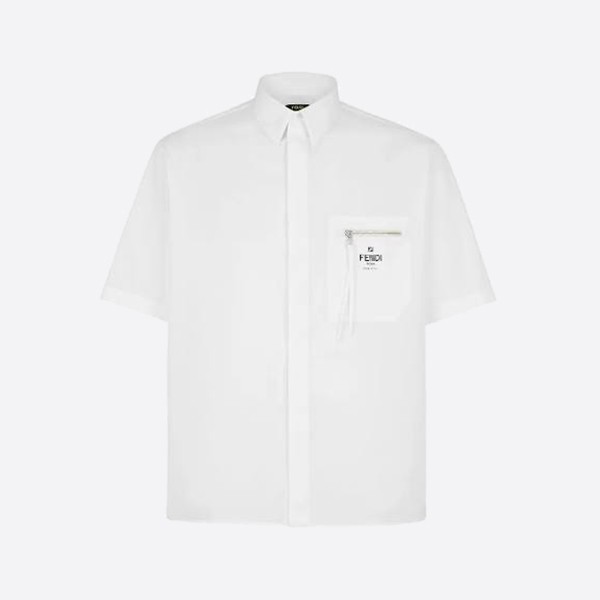 Fendi Shirt - White Cotton Shirt FS1097AN08F0QA0