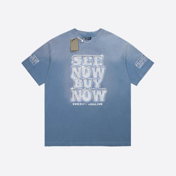 Balenciaga Snbn T-shirt, large fit, blue