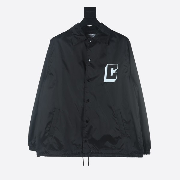 Celine Coach Jacket in Lightweight Nylon - Black