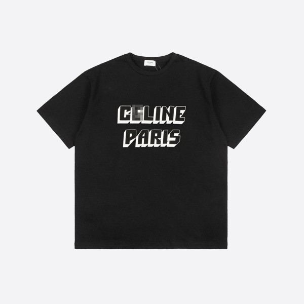Celine Regular T-Shirt in Cotton Jersey - Black/White