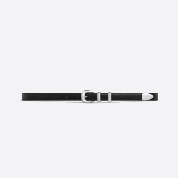 Celine Taurillon Leather Small Western Belt, Black, 45BAE3A01.38SI (1.8cm)