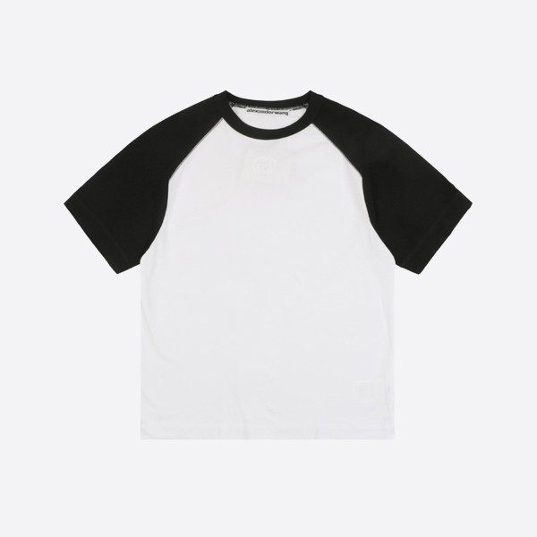 Alexander Wang Jersey Short Sleeve Raglan T-Shirt in White/Black