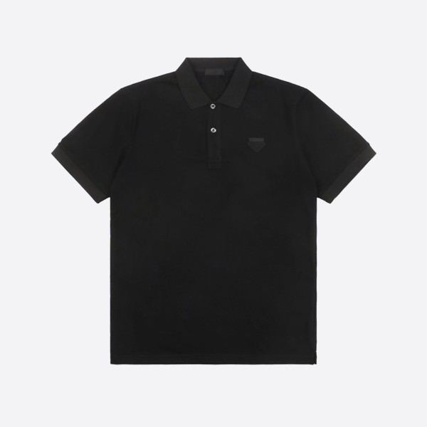 Prada Piqué Polo Shirt in Black