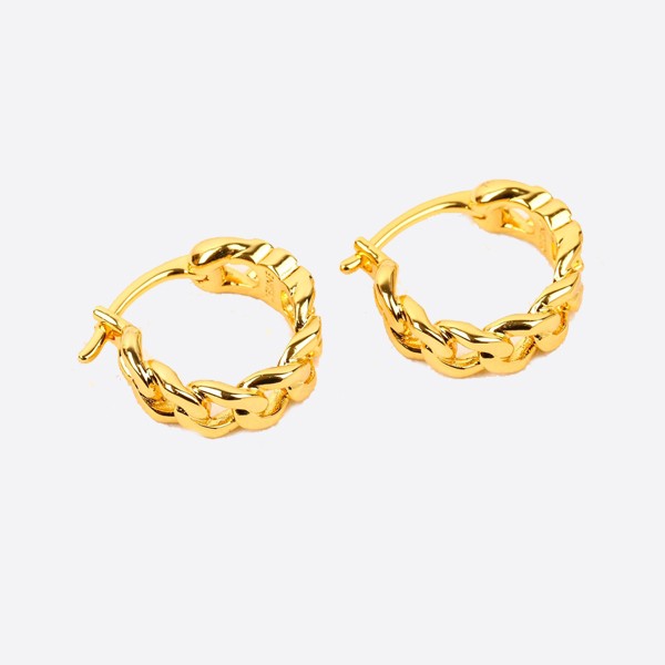 Celine Triomphe Gold-Plated Brass Small Gourmet Hoop - Gold 460TM6BRA.35OR