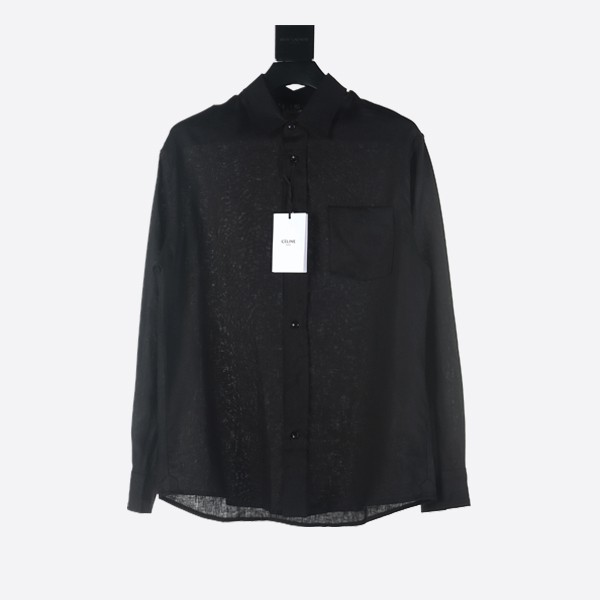 Celine Linen Loose Shirt - Black