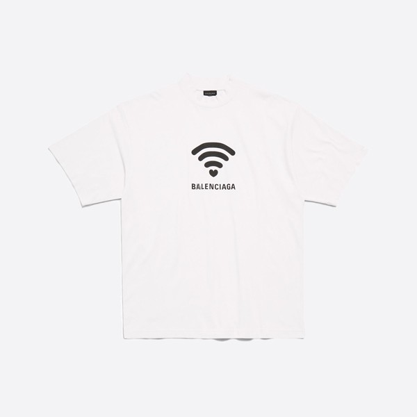 Balenciaga Lo_ve T-shirt Medium Fit in Off White/black