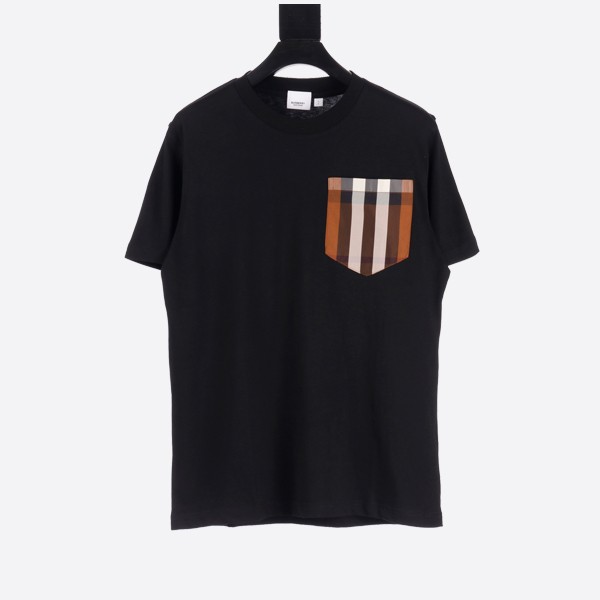 Burberry Carrick Burberry Check Pocket T-Shirt in Black