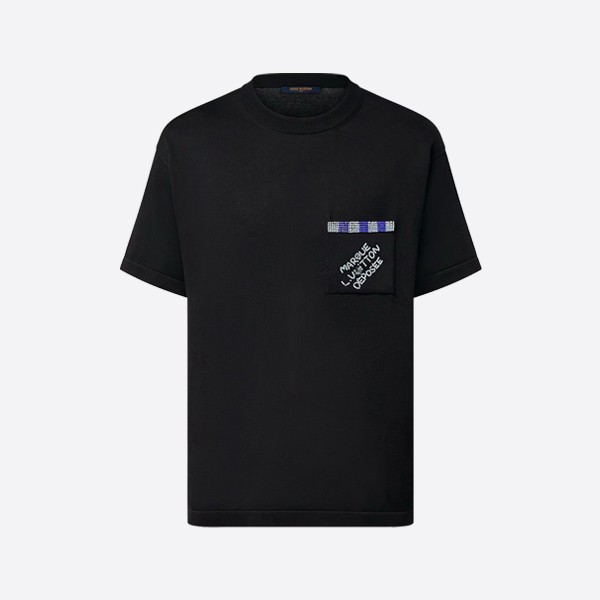 Louis Vuitton Embellished Short Sleeve Cotton Crew Neck