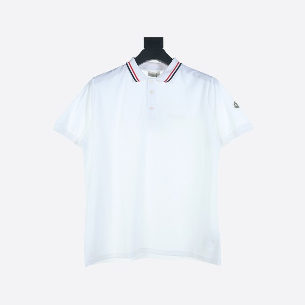 Moncler cotton piqué polo shirt in white