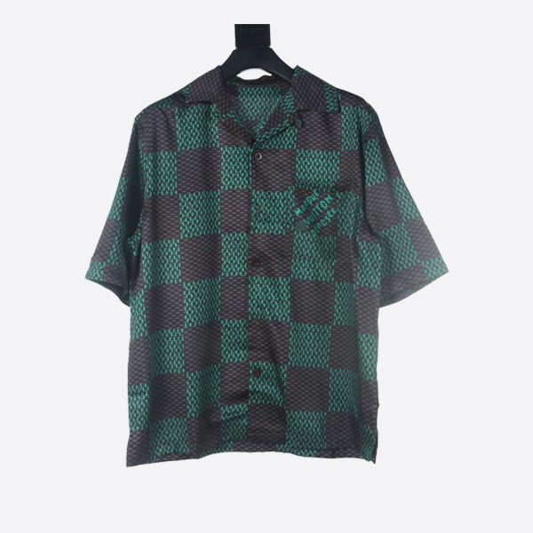 Louis Vuitton Open Collar Short Sleeve Silk Shirt